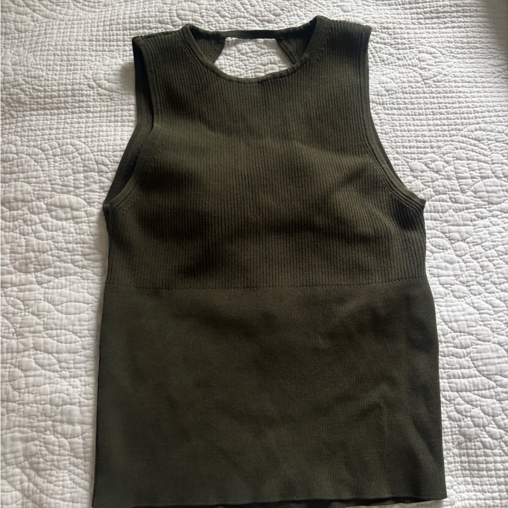 Olive Green Sleeveless Zara top